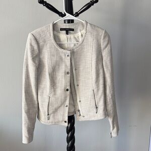 White House Black Market Textured Cream Blazer